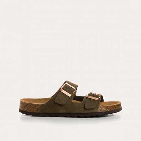 MULES NUBIA CUIR VELOURS