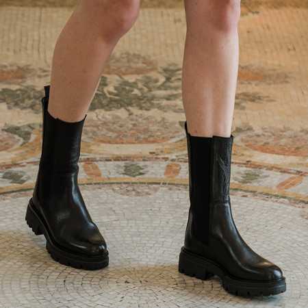 boots femme cuir graine | reqins