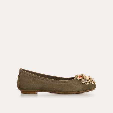BALLERINES HEZIA CUIR VELOURS