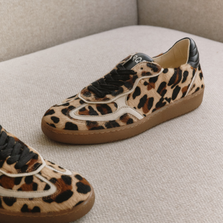 BASKETS ATHENA CUIR LEOPARD